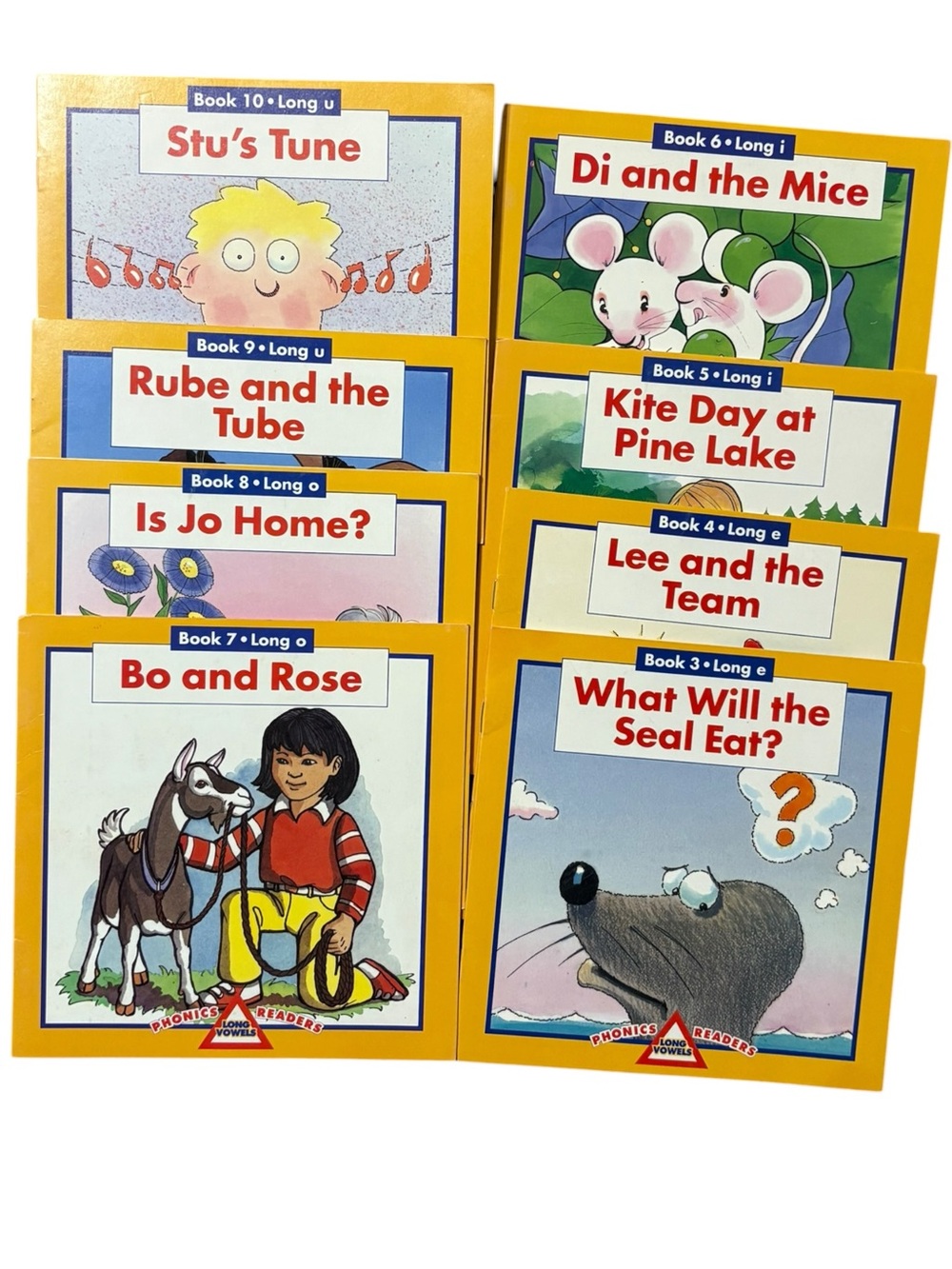 Lot of 8 Vintage Phonics Readers Long Vowels Books 3-10 Educational Insights